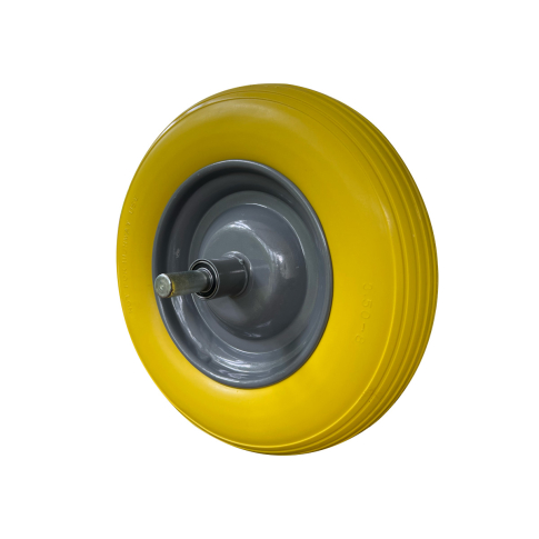 Roue increvable pour brouette 4.8 / 4.00-8 - Jaune - 15 - Ø 40 cm - Axe 20  mm - Linxor