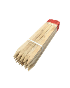 Piquet d'implantation bois pour chantier - rouge - H. 0.75m (lot de 20 pièces)