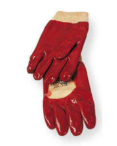 Gants pvc rouge support coton dos aéré