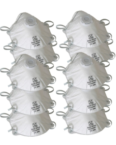 Masque respiratoire coussinet nasal avec soupape lot de 10 pièces