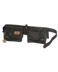 Poche double en cuir tanné avec ceinture