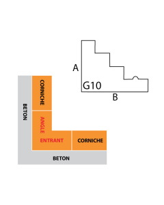 Angle entrant corniche IFORM modèle G10 avec goutte d'eau