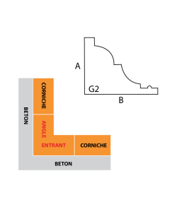 Angle entrant corniche IFORM modèle G2 avec goutte d'eau