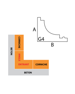 Angle entrant corniche IFORM modèle G4 avec goutte d'eau