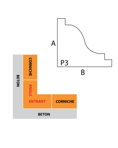 Angle entrant corniche IFORM modèle P3 sans goutte d'eau