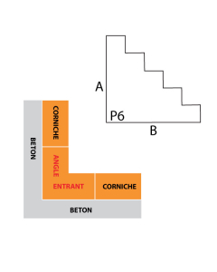 Angle entrant corniche IFORM modèle P6 sans goutte d'eau