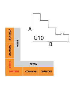 Angle sortant corniche IFORM modèle G10 avec goutte d'eau