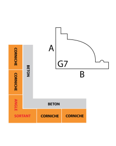 Angle sortant corniche IFORM modèle G7 avec goutte d'eau