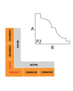 Angle sortant corniche IFORM modèle P2 sans goutte d'eau