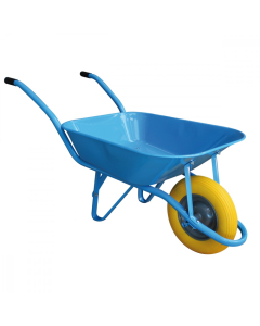 Brouette roue increvable - 85L - cuve peinte bleu