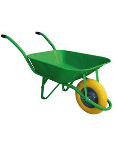 Brouette roue increvable - 85L -  cuve peinte verte