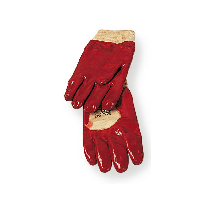 Gants pvc rouge support coton dos aéré