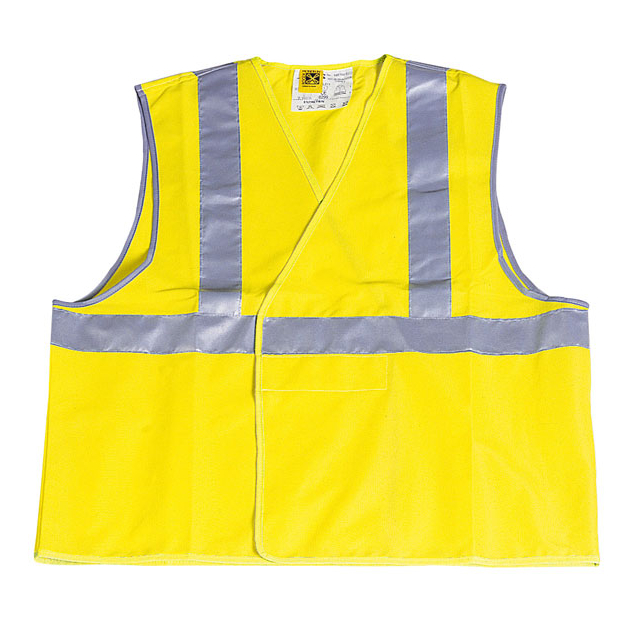 Gilet fluo jaune avec baudrier rétroréfléchissant 50 mm