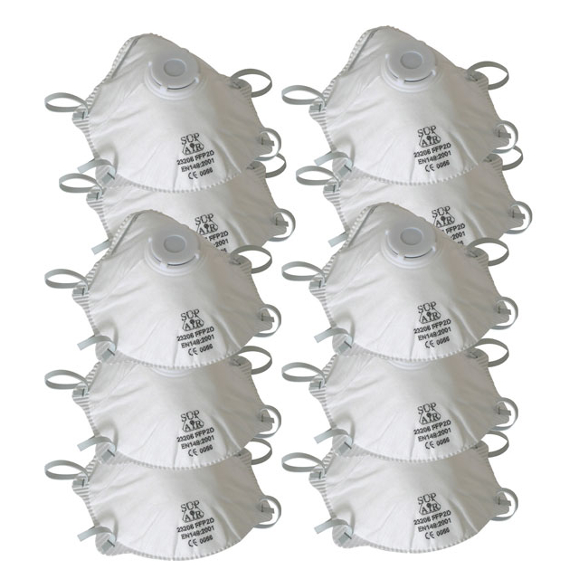 Masque respiratoire coussinet nasal avec soupape lot de 10 pièces