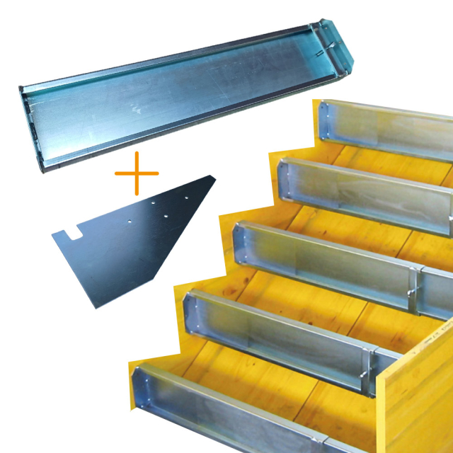 Kit Coffrage de marche béton - Système rapide pour escalier droit